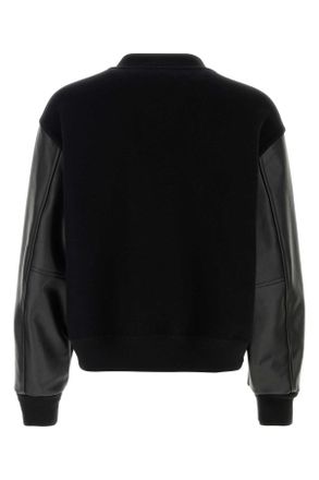 Jil Sander Mens Black Wool Bomber Jacket Exterior: Virgin Giubbini