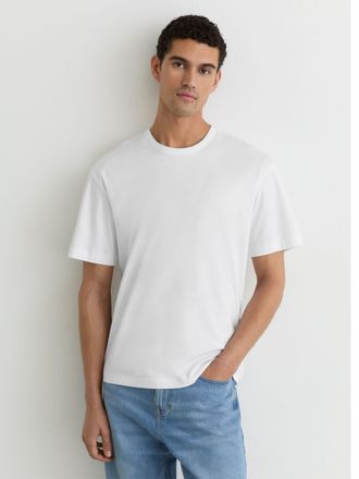 Reiss White Airwater-cotton Relaxed-fit T-shirt, Xxl