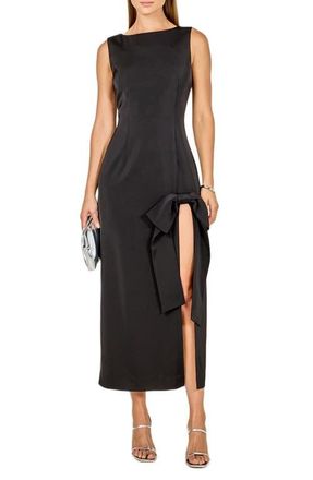 endless rose Bow Slit Cocktail Dress in Black at Nordstrom, Size X-Small