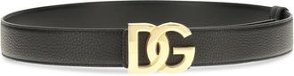 Dolce & Gabbana Black Logo Buckle Belt