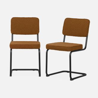 Sweeek Silla Cantilever De Borreguito Texturizado, Set De 2