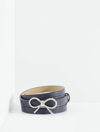Talbots Embellished Bow Belt - Blue - Medium Talbots