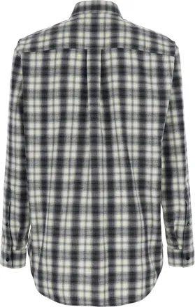 Balenciaga Mens Shirt Grey Cotton Flannel