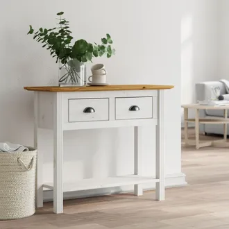 vidaXL Mesa Consola Bodo Madera Maciza De Pino Marr&oacute;n 91x35x74 Cm Vidaxl