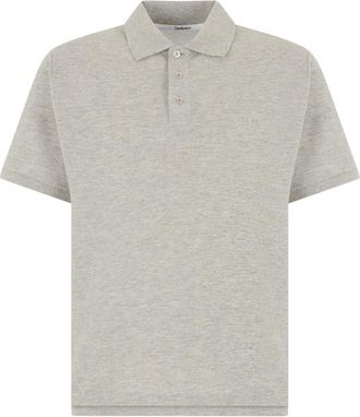 Saint Laurent Polo Shirts, male, Gray, Size: S Short Sleeve Polo