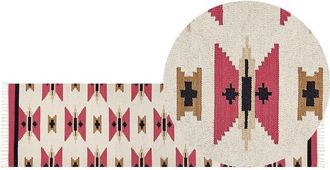 Beliani Rug GARNI Multicolour 80 x 300 cm Cotton Kilim