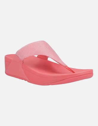 FitFlop Womens Fitflop Lulu Shimmerlux Polyester Womens Rosy Coral Sandals - Pink - Size: 8
