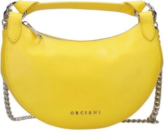 Orciani Dumpling Soft Mini Tas - Dames - Schoudertassen - Geel - ONE Size - Leer - Tassen