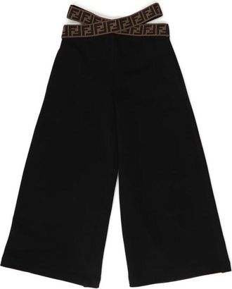 Fendi Wide Cotton Jersey Trousers - Black