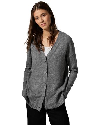 Woolrich Strickjacke hellgrau Karomuster Elegant shops