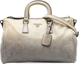 Prada Pre-owned Handbags, female, Brown, Size: ONE SIZE Pre-owned Leather Top Handle Bag