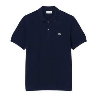 Lacoste Polo Shirts, male, Blue, Size: L Classic Fit Boucl&eacute; Knit Polo