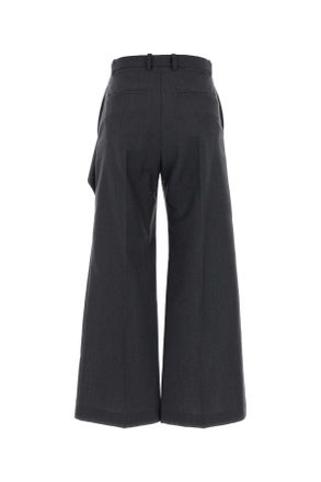 Jil Sander Virgin Wool Blend Wide-Leg Trousers - Gray