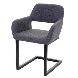 Hhg Hhg - Silla De Comedor 870 Ii, Silla Basculante Silla De Cocina, Dise&ntilde;o Retro A&ntilde;os 50, Tela, Gris