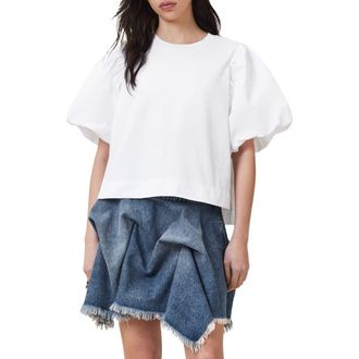 AllSaints Jess Puff Sleeve T-Shirt in Optic White at Nordstrom, Size Small