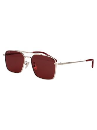 Gucci Mens Sunglasses Gg1957sa Silver-Red Silver-Silver-Red Metal Silver/silver/red