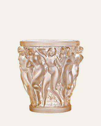 Lalique Bacchantes Small Gold-Luster Vase