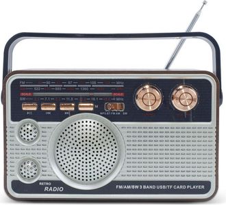 Trade Shop Trade Shop Traesio - Andowl - Radio Fm Retro Wireless Altoparlante Mp3 Portatile Bluetooth Usb Aux Tf Q-fm01