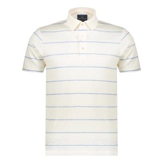Paul & Shark Paul & Shark, Polo Shirts, male, White, Size: 2XL Linen Striped Polo