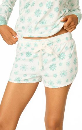 PJ Salvage Snowflake Wishes Pointelle Shorts In Ivory