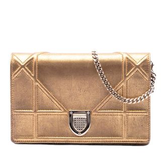 Dior Pre-owned Dior Metallic Calfskin Diorama Wallet on Chain Ladies 1IWG88A9TX8T1TOA