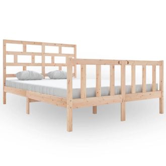 Berkfield Home Bed Frame Solid Wood Pine 140x200 cm in Light Tan