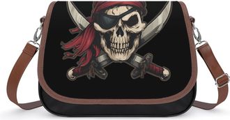 Generic Skull And Crossbones Piratees Crossbody Bags for Women Shoulder Messenger Bag Purse Handbags
