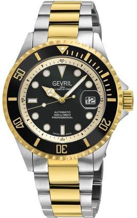 Gevril Group Wall Street Automatic Two-Tone Bracelet Watch, 43mm in Silver/Yellow Gold at Nordstrom Rack