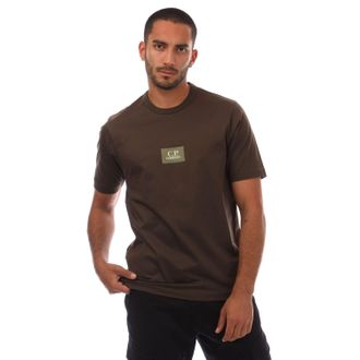 C.P. Company Mens Mercerized Jersey Twisted Small Logo T-Shirt in Green Cotton - Size X-Large