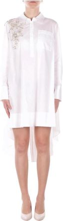 Blugirl Shirt Dress - Dames - Shirt Kleedjes - Wit - 2XS - Katoen - Kleedjes
