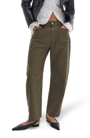 Rag & Bone Stevie Tapered Stretch Cotton Utility Pants in Olive at Nordstrom, Size 33