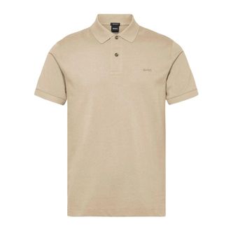 HUGO BOSS Hugo, Polo Shirts, male, Beige, Size: 2XL Cotton Polo Shirt with Logo