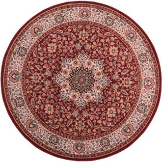 THEKO Alfombra oriental floral tejida a máquina en lana natural