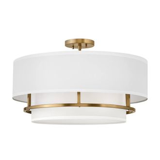 Netlighting Graham 4 Light Cylindrical Ceiling Light Lacquered Brass in Gold