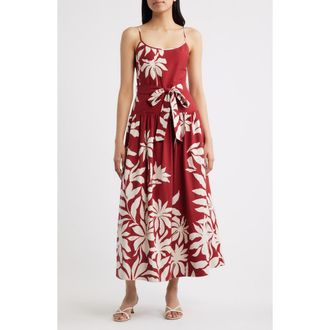 Julia Jordan Floral Print Sleeveless Maxi Dress in Red Multi at Nordstrom, Size 12