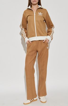 adidas Sweatshirt With Sleeves Featuring A Decorative Weave, Womens, Beige