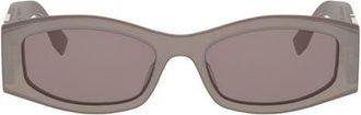 Fendi Forever Fendi 54mm Rectangular Sunglasses in Shiny Dark Brown /Brown at Nordstrom
