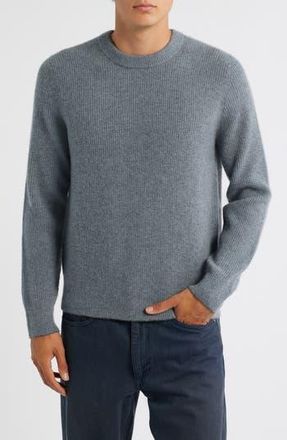 Vince Boiled Cashmere Crewneck Sweater in Med H Grey/parlor Blue at Nordstrom Rack, Size Xx-Large