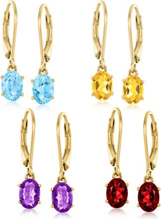 Ross-Simons Multi-Gemstone Jewelry Set: 4 Pairs Of Drop Earrings in 18kt Gold Over Sterling