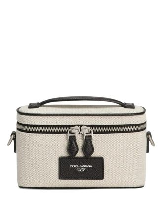 Dolce & Gabbana logo-print canvas tote bag - Neutrals