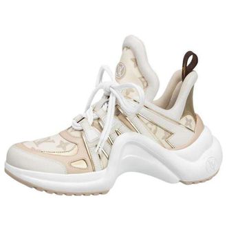Louis Vuitton (WMNS) LOUIS VUITTON LV Archlight Sneakers Beige Monogram Gold 1ABHQ5