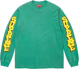 SUPREME SS26 Cracked Sleeve L/S T-Shirt Washed Green SUP-SS26-042-GRN