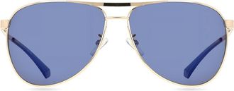 Polaroid PLD 2160/G/S/X Asian Fit Polarized J5G/5X Mens Sunglasses Gold Size 62