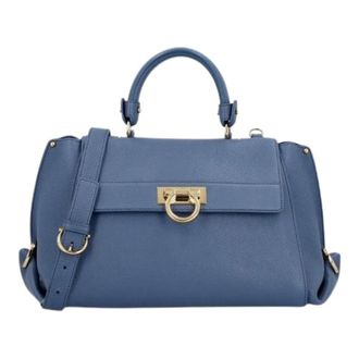 Ferragamo Pre-owned Handbags, female, Blue, Size: ONE SIZE Pre-owned Sofia Handbag