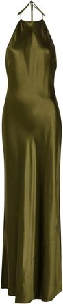 Reformation Jeany maxi-jurk met halternek - Groen