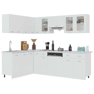 vidaXL Vidaxl - Conjunto De Armarios De Cocina lyon De 11 Piezas De Madera De Ingenier&iacute;a Blanca