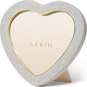 Aerin Shagreen Heart Picture Frame in Dove at Nordstrom