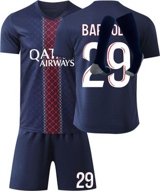 Generic Kids Football Kit for Boy and Aldult Strips Soccer Jersey Childrens Summer Training Set Tops, Shorts and Socks