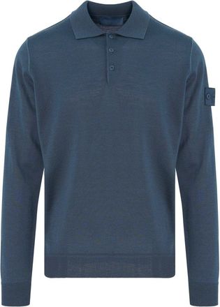 Stone Island GHOST S00FC KNITTED POLO Size: XL, colour: BLUE