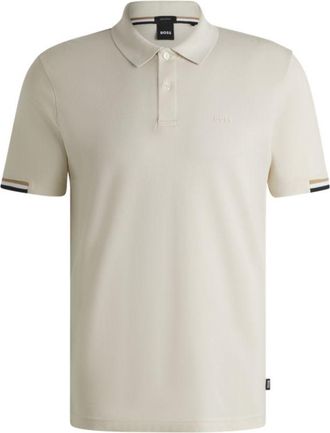 BOSS Regular-fit polo shirt with rubberized logo